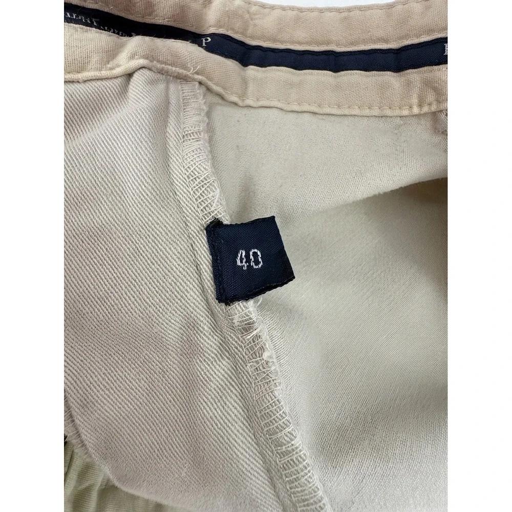 Polo Ralph Lauren Mens Pleated Chino Shorts Tan Beige Cotton Size 40